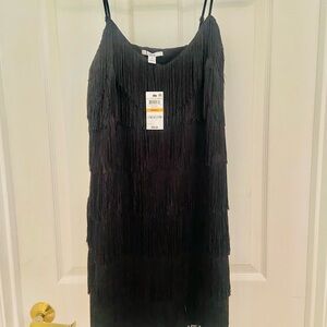 Elegant Black Fringe Dress